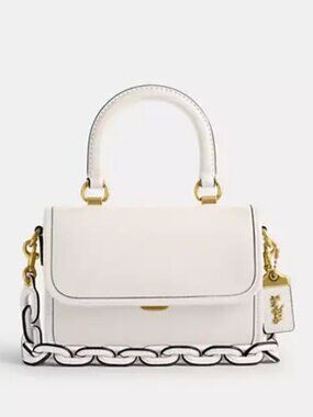 Authentic Coach Rogue top handle in chalk and brass